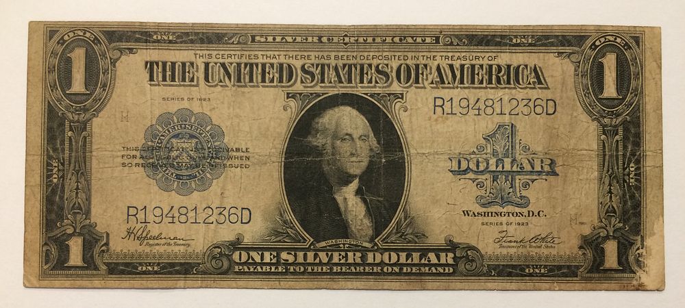 ארה״ב , שטר 1 דולר 1923 במצב בינוני