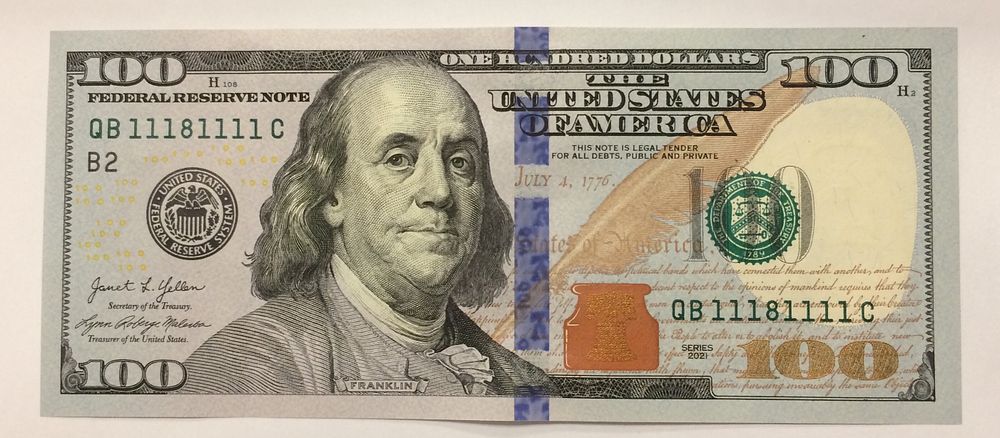 USA BANKNOTE 100 $ DOLLARS BILL 2021
FANCY NUMBER !!
ALMOST STRONG NUMBER !!
UNC. USA BANKNOTE 