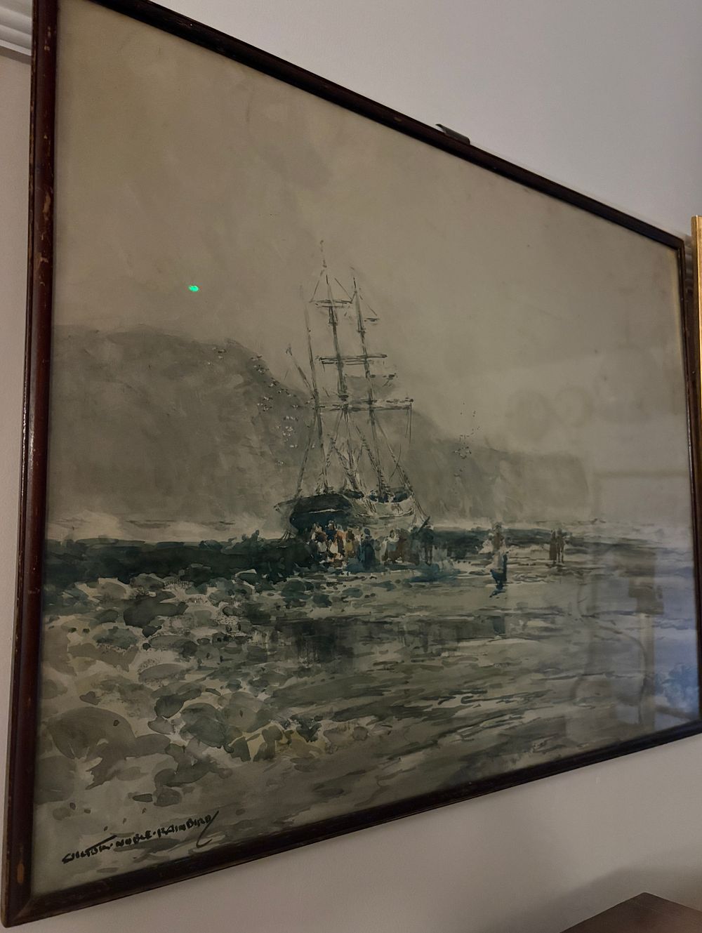 Lot 37: Shipwreck on the black middens by Victor Noble Rainbird
