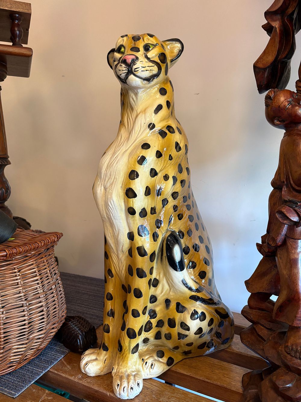Lot 611: Large Ceramic Cheetah 23 Inches in height