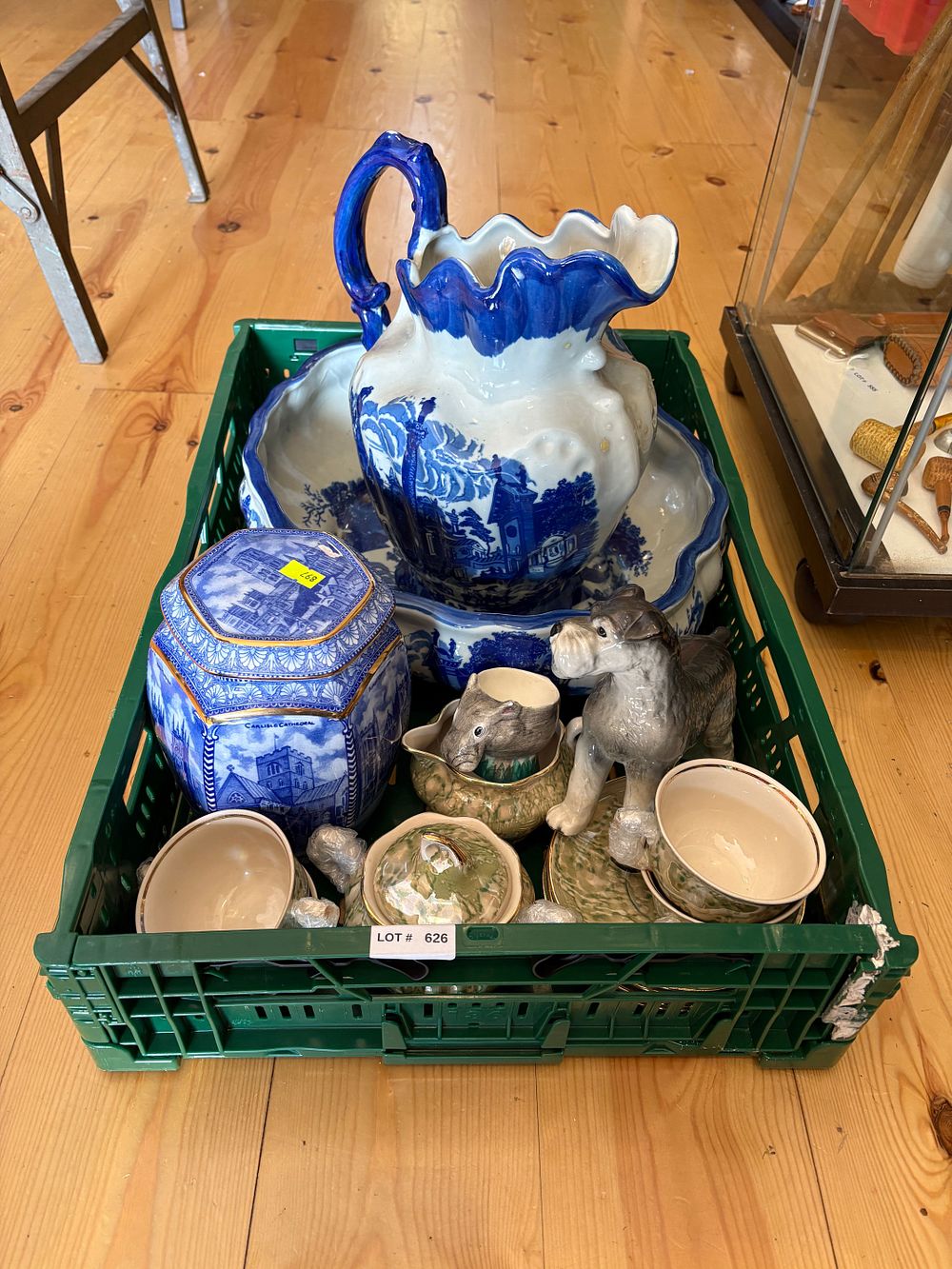 Lot 626: ceramics to include blue white bowl polish tea set etc