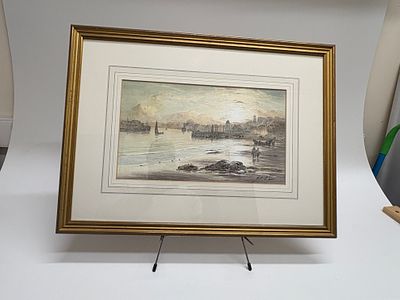 Thomas Swift Hutton Watercolour of North Sheilds from the Black Middens