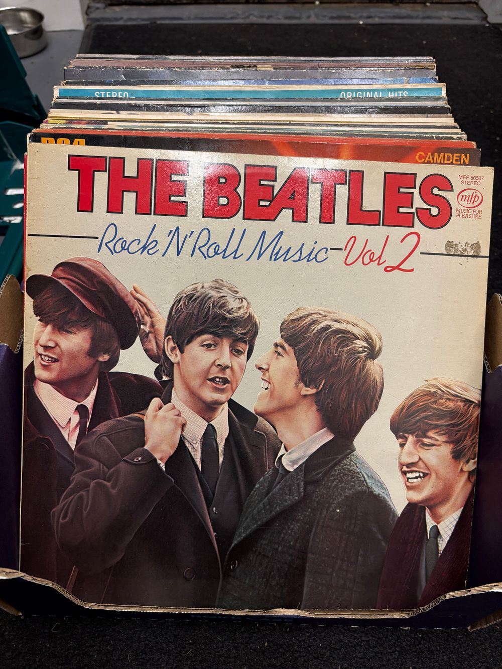 Lot 515: A Collection of Vintage Vinyl Records, featuring The Beatles 'Rock N Roll Music Vol 1' and 'Vol 2'