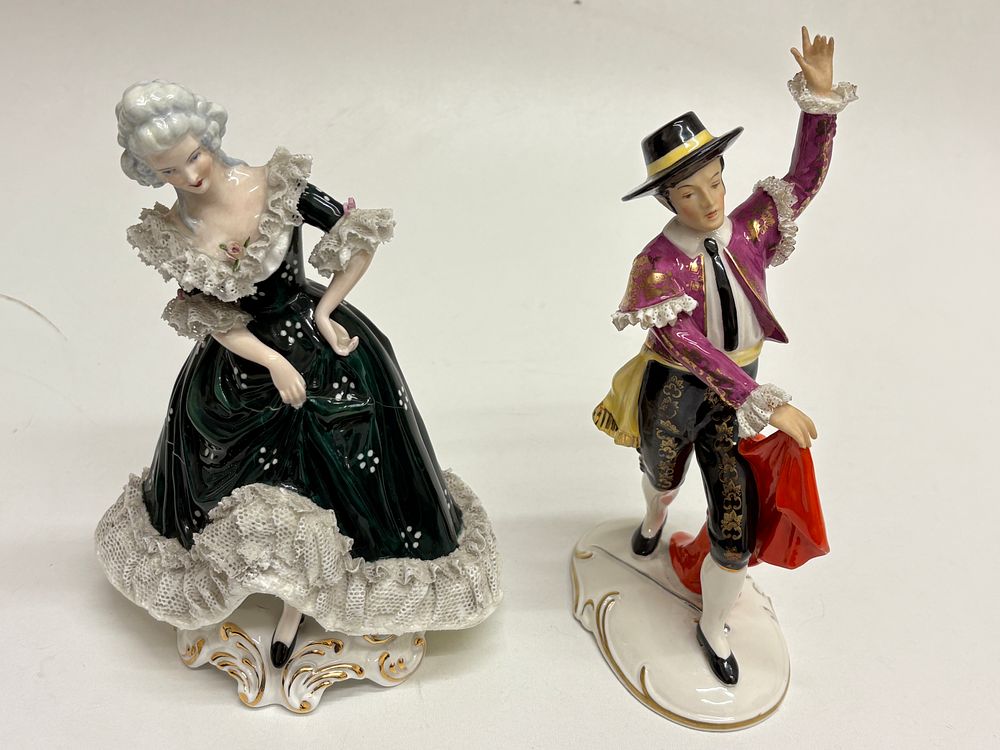 Lot 557: A Pair of Royal Adderley 'Annette' and Alka Dresden Decor Porcelain Figurines
