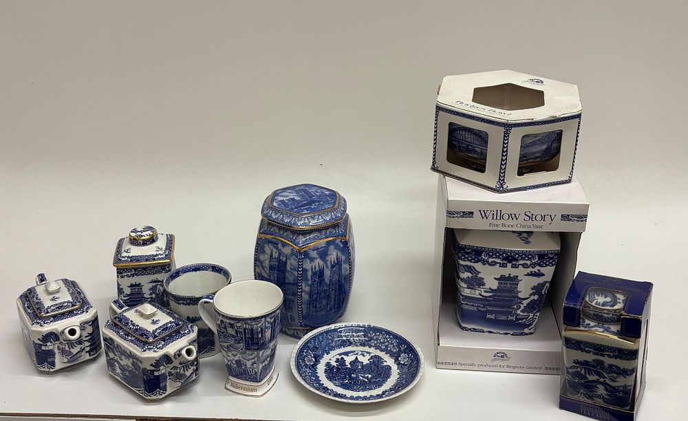 Lot 591: A Collection of Ringtons and Adams Blue and White Transferware Ceramic Household Items