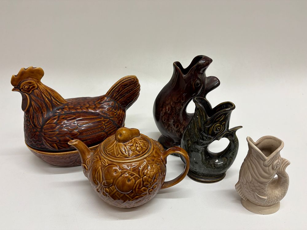 Lot 606: A Group of Mid-20th Century Ceramic Kitchen and Decorative Wares, including Price & Kensington, Wade, and Jersey Studio
