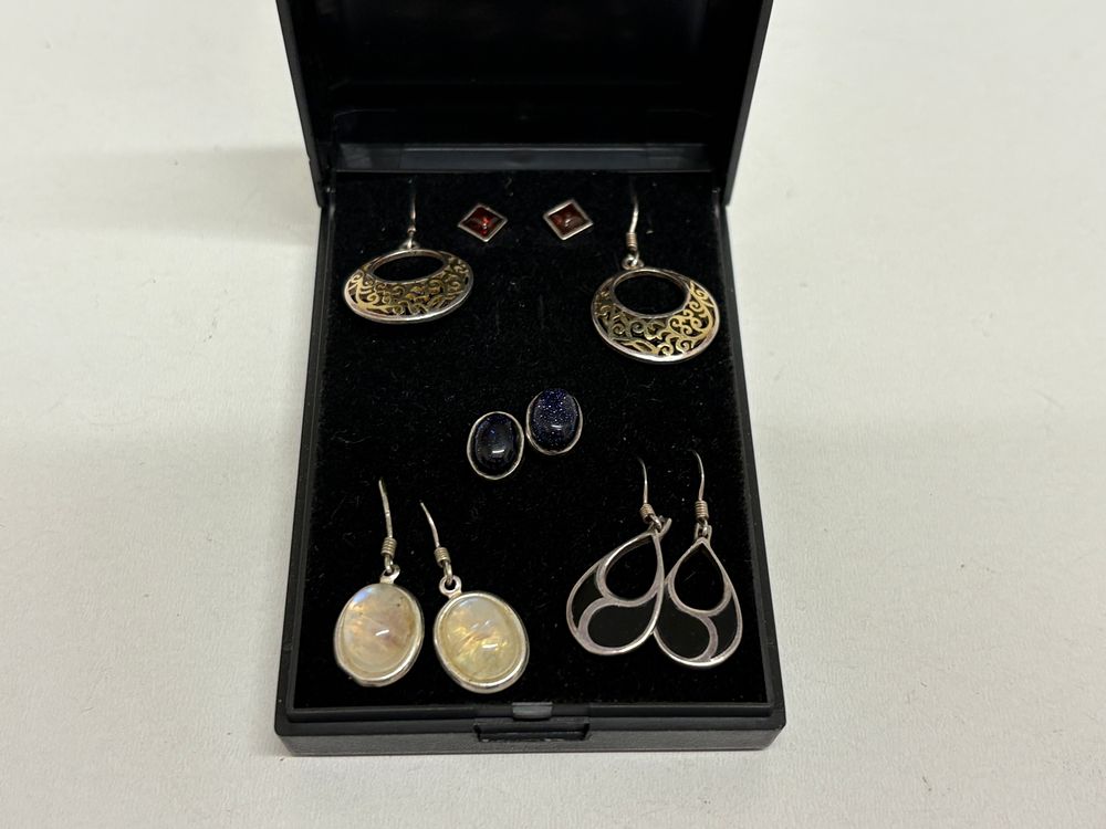 Lot 611: A Collection of Five Pairs of Assorted Contemporary and Modern Earrings