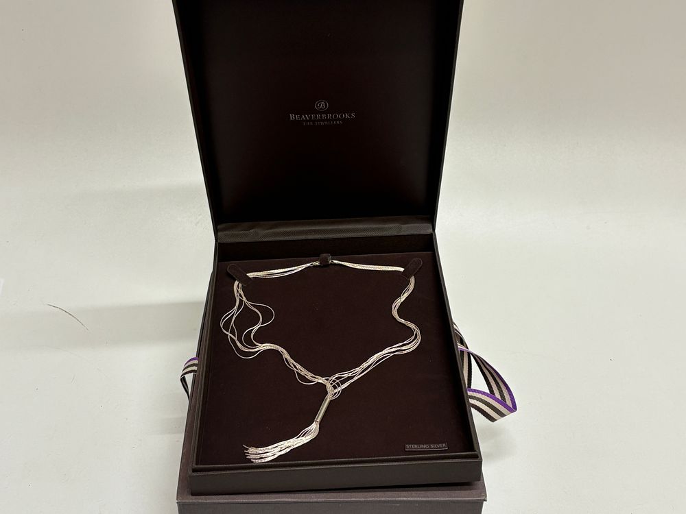 Lot 614: David Yurman Sterling Silver Multi-Strand Lariat Necklace, Retailed by Beaverbrooks