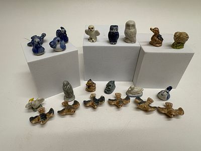 A Collection of 20 Wade Whimsies Red Rose Tea Ceramic Figurines. A collection of twenty 