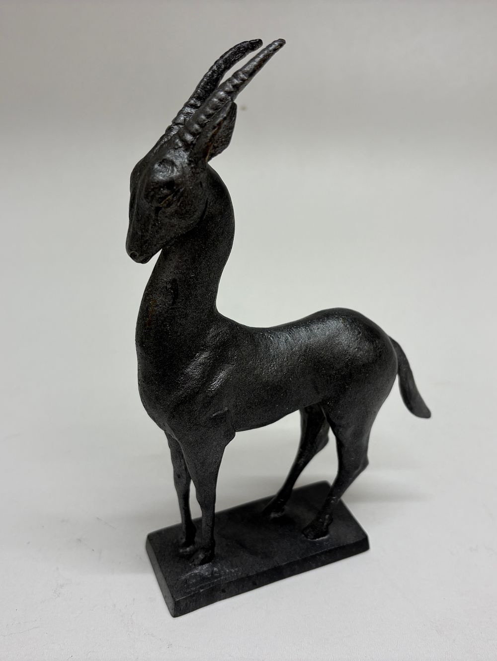 Lot 37: Cast bronze Gazelle Sculpture, Signed Icarus, Dated 1992