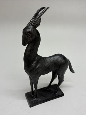 Cast bronze Gazelle Sculpture, Signed Icarus, Dated 1992. A single bronze statuette depicting an 