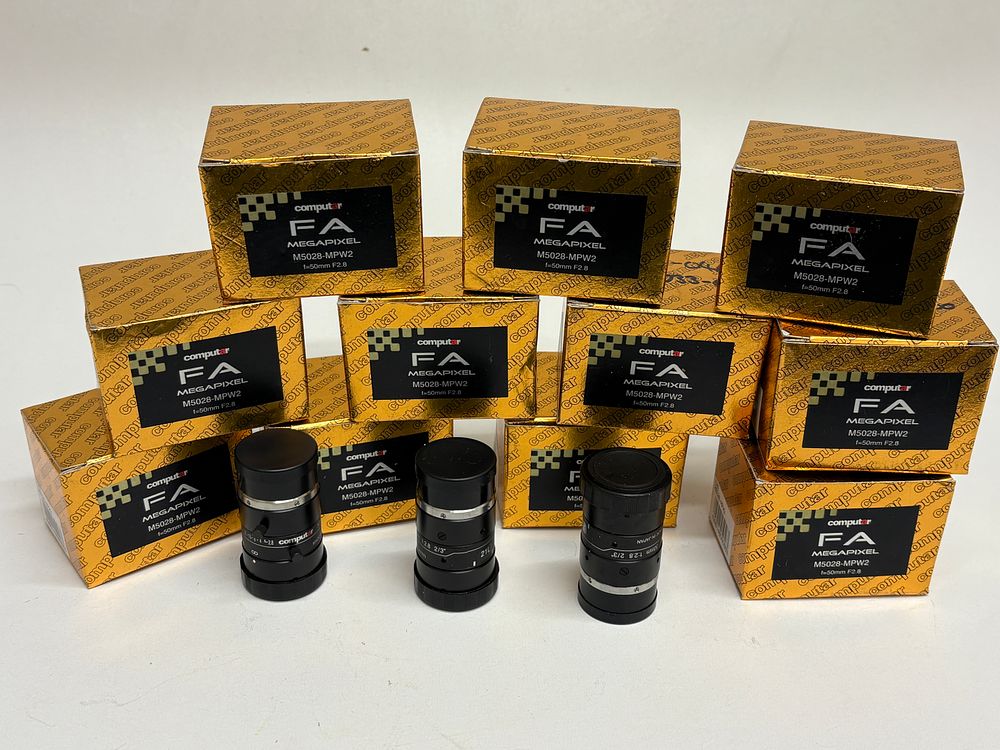 Lot 44: A Collection of 11 Computar FA Megapixel M5028-MPW2 Industrial Lenses