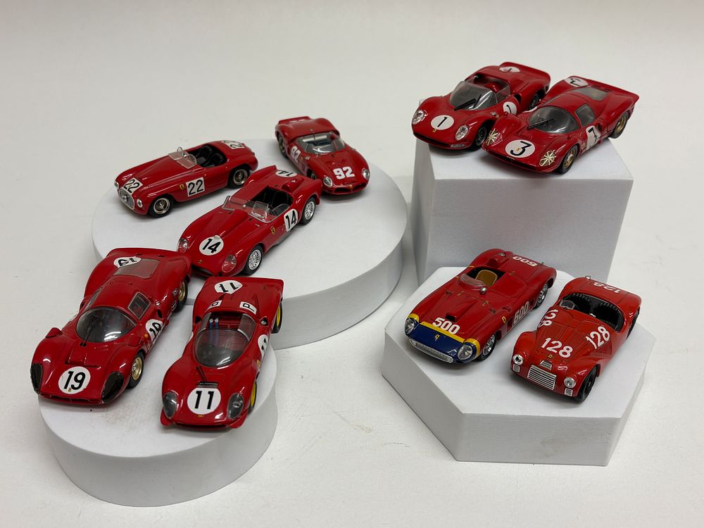 Lot 64: A Collection of Nine 1/43 Scale Die-Cast Ferrari Sports Racing Prototype Models by Artmodel and Brumm Best