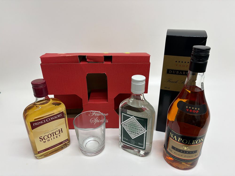 Lot 675: A Collection of Assorted Spirits including Napoleon Dubaron V.S.O.P. French Brandy