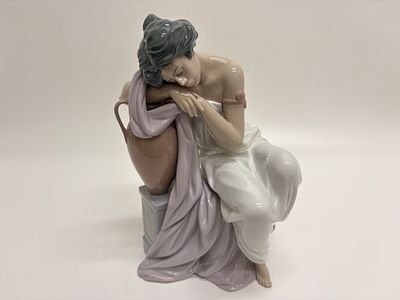 Lladr&oacute; Lost In Dreams Porcelain Figurine, Model 6313, Spain, Circa 1995. A fine glazed porcelain 