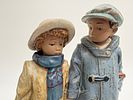 Lladro Gres Porcelain Figurine, Away to School Model 2242, Circa 1990. This fine gres porcelain Image - 2
