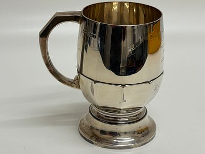 Walker & Hall Sterling Silver Art Deco Trophy Tankard 1938 315g