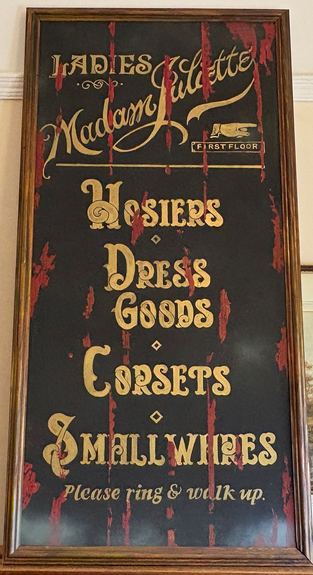 Lot 196: Madam Juliette Boutique, Framed Advertising Sign, Contemporary