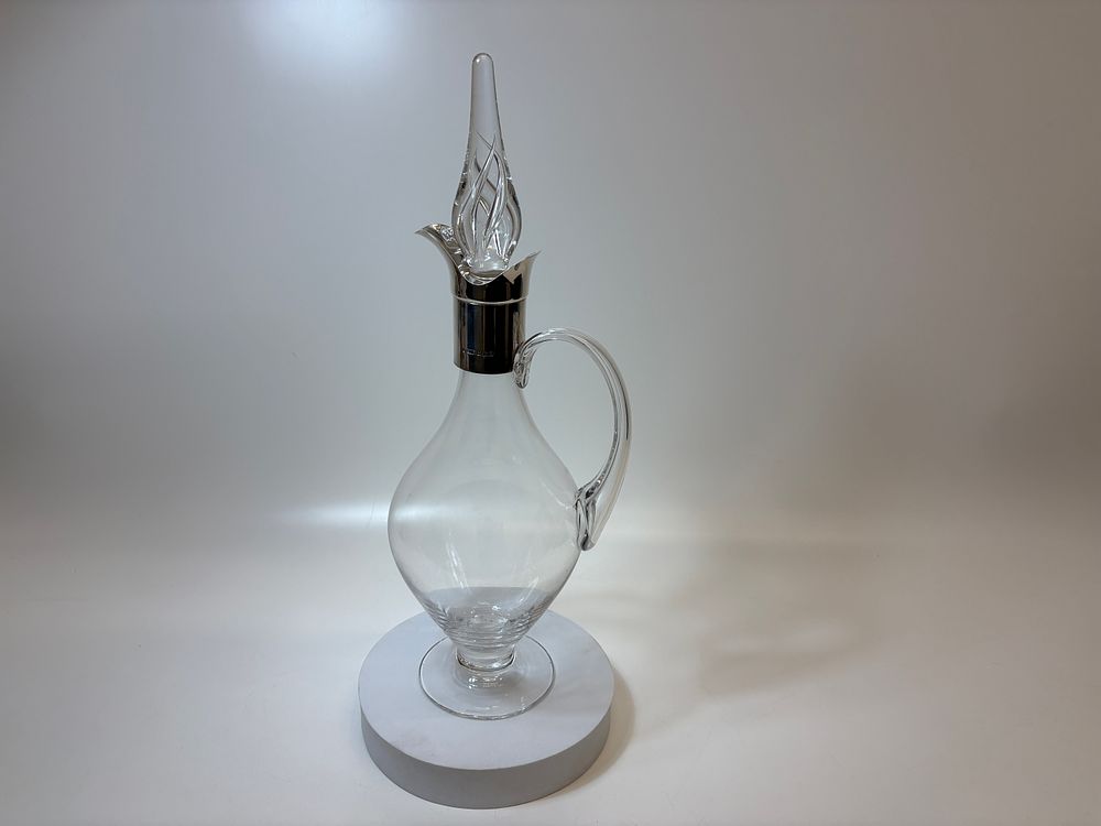 Lot 5: A Sterling Silver Mounted Glass Claret Jug Hallmarked Birmingham 2004 full size