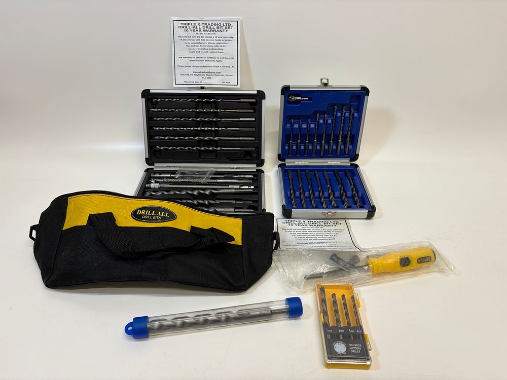 Lot 658: A Collection of Drill All Drill Bits and Hardware Accessories by Triple X Trading Ltd