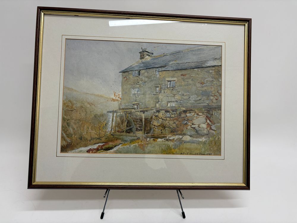 Lot 676: Alfred Goodfellow (British, 1853-1933), A Framed Watercolour of a Mill, Dated 1899