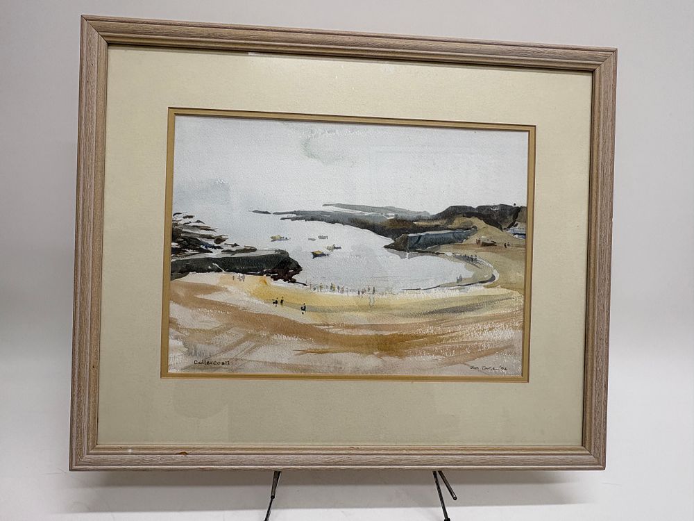 Lot 677: Jim Page, Cullercoats, Framed Watercolour, 1994