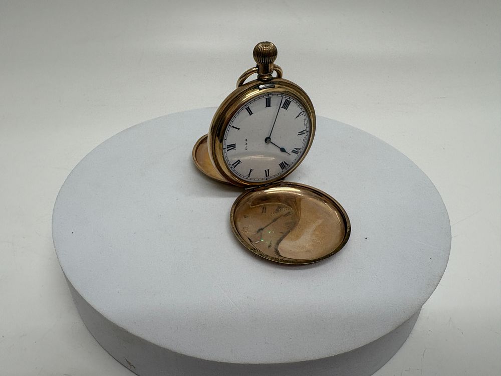 Lot 3B: An Elgin gold-filled double hunter pocket watch