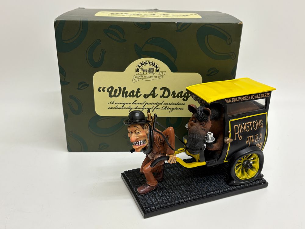 Lot 4E: Ringtons Tea What A Drag Hand Painted Promotional Figurine and Box