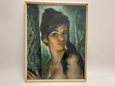 Attributed to J.H. Lynch, Tina, Mid-Century Framed Print. This framed mid-century print depicts 