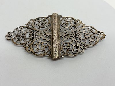 A Sterling Silver Pierced Nurse's Belt Buckle, Birmingham, 1998 37.67g Gross. A late 