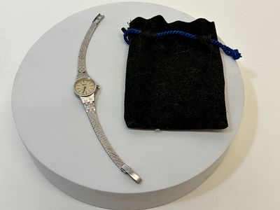 A Vintage Saval 8ct White Gold Manual Wind Ladies Cocktail Watch. 15g net and 19.2 gross. A 