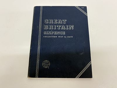 A Collection of UK Sixpence Coins in Whitman Folder No. 9690, 1937-1967. A collection of UK 