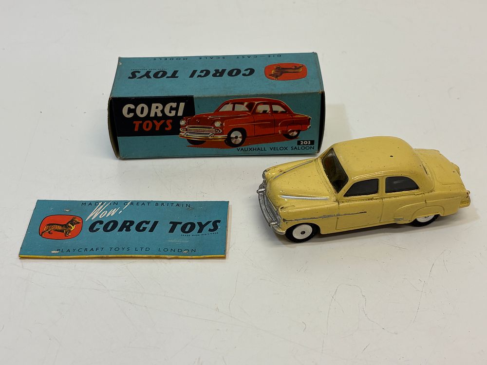 Lot 201: Corgi Toys 203 Vauxhall Velox Saloon with Original Box and Leaflet