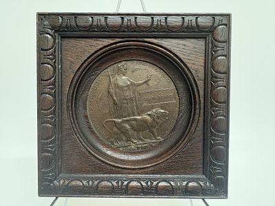 First World War Memorial Plaque to Private Joseph Downie, 15th Battalion, Durham Light Infantry. 