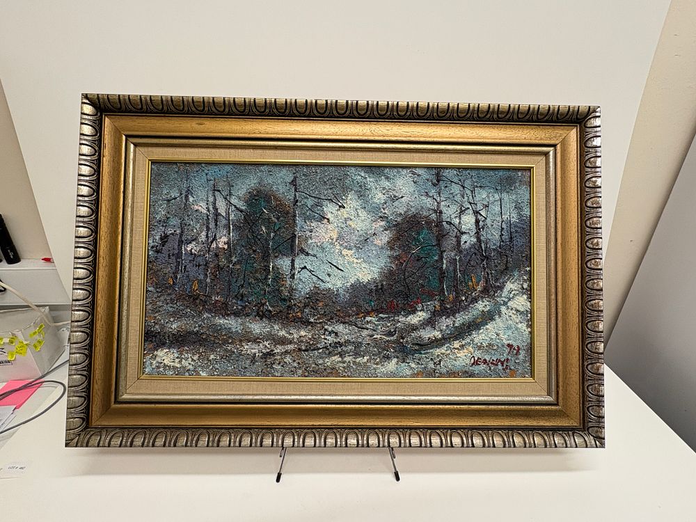 Lot 482: George R. Deakins (British, 1911-1982), Woodland Landscape, Mixed Media on Board, 1979