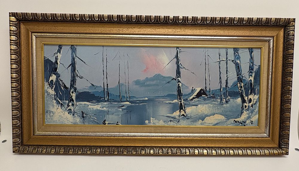 Lot 483: George R. Deakins (1911-1982), Winter Landscape, Oil on Board, 1976