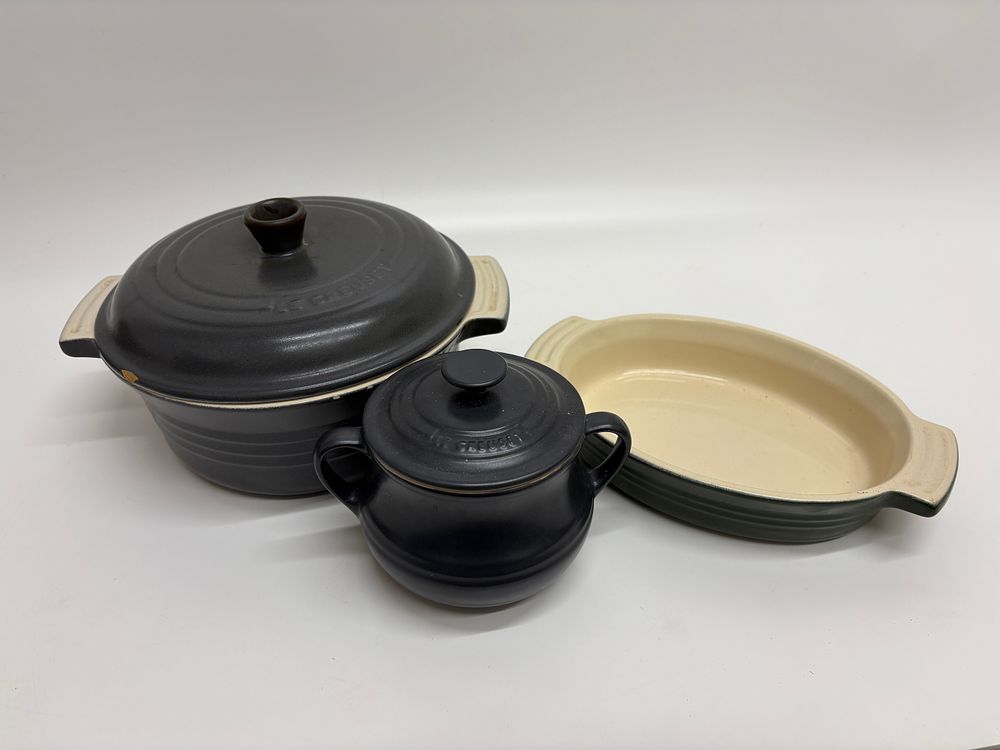 Lot 589: A set of Le Creuset Glazed Stoneware Oven-to-Table Cookware Pieces