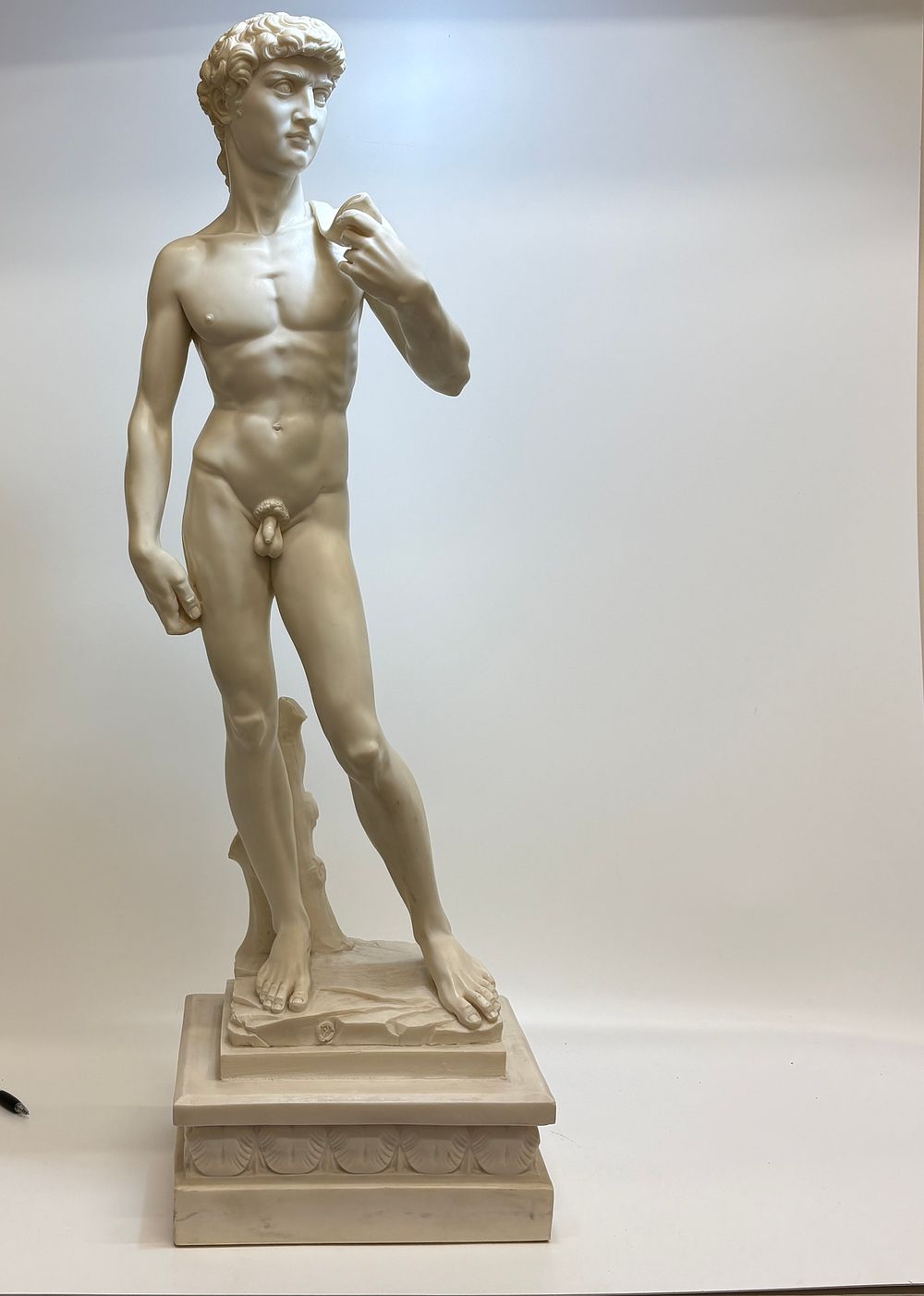 Lot 592: Large A. Santini, 'David', Bonded Alabaster Sculpture I00 mcm tall