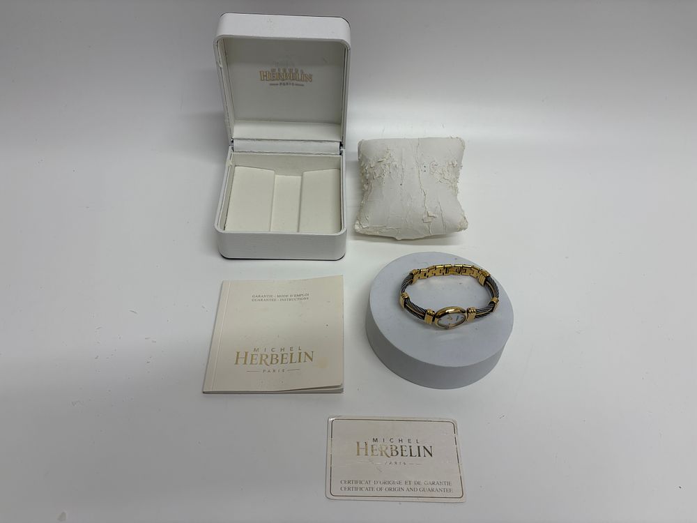Lot 2D: A Ladies Michel Herbelin Two-Tone Cable Bracelet Wristwatch