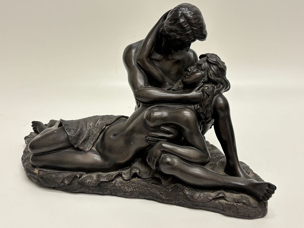 Lot 512: Crosa, 'The Lovers', Bronze-Patinated Resin Sculpture, 1998 19cm tall