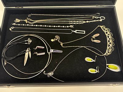 A Collection of Contemporary Silver-Tone Fashion Jewellery and AccessoriesSome Silver. A 