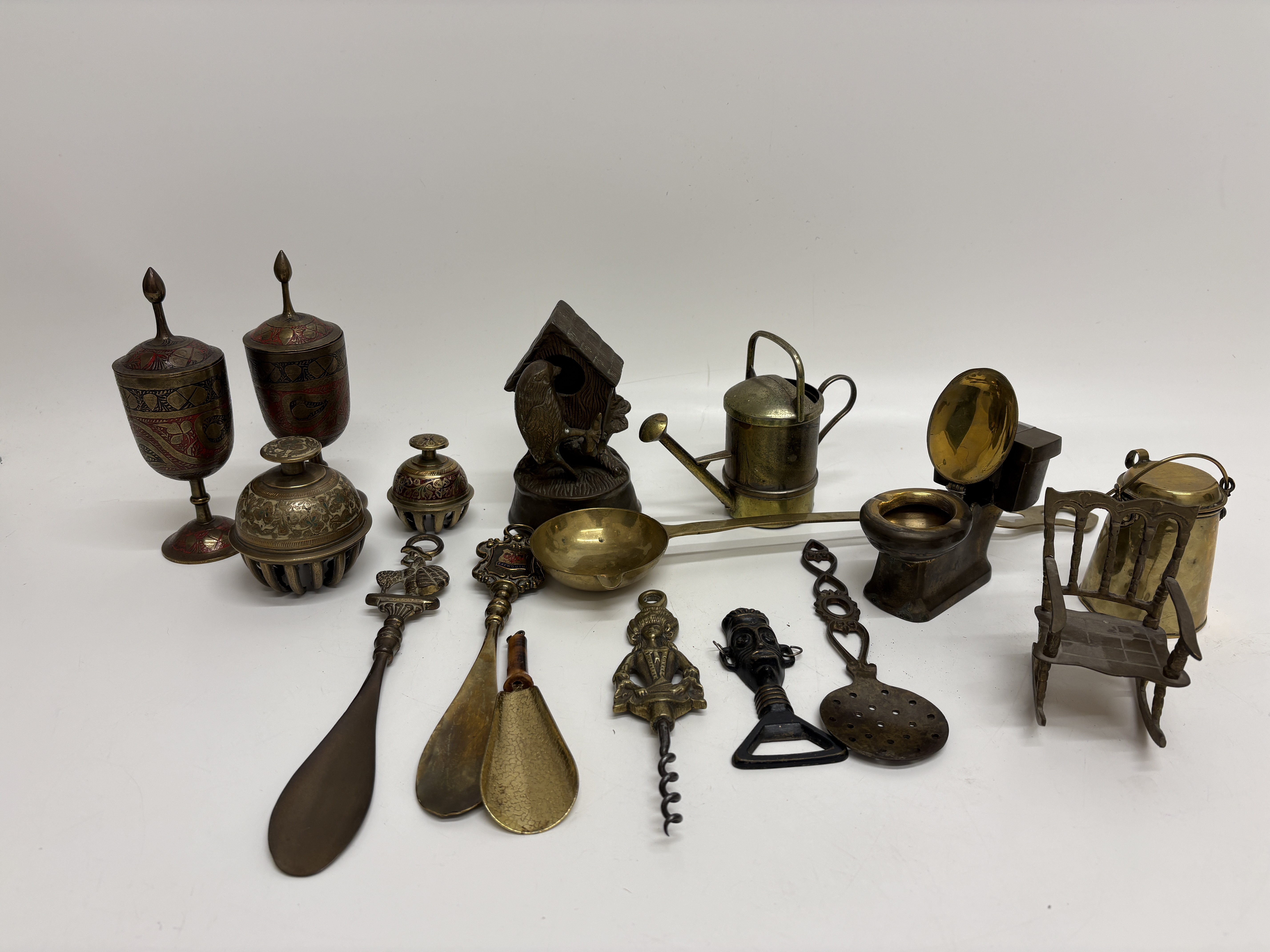 An Assortment of Decorative and Novelty Brass and Metalware Items