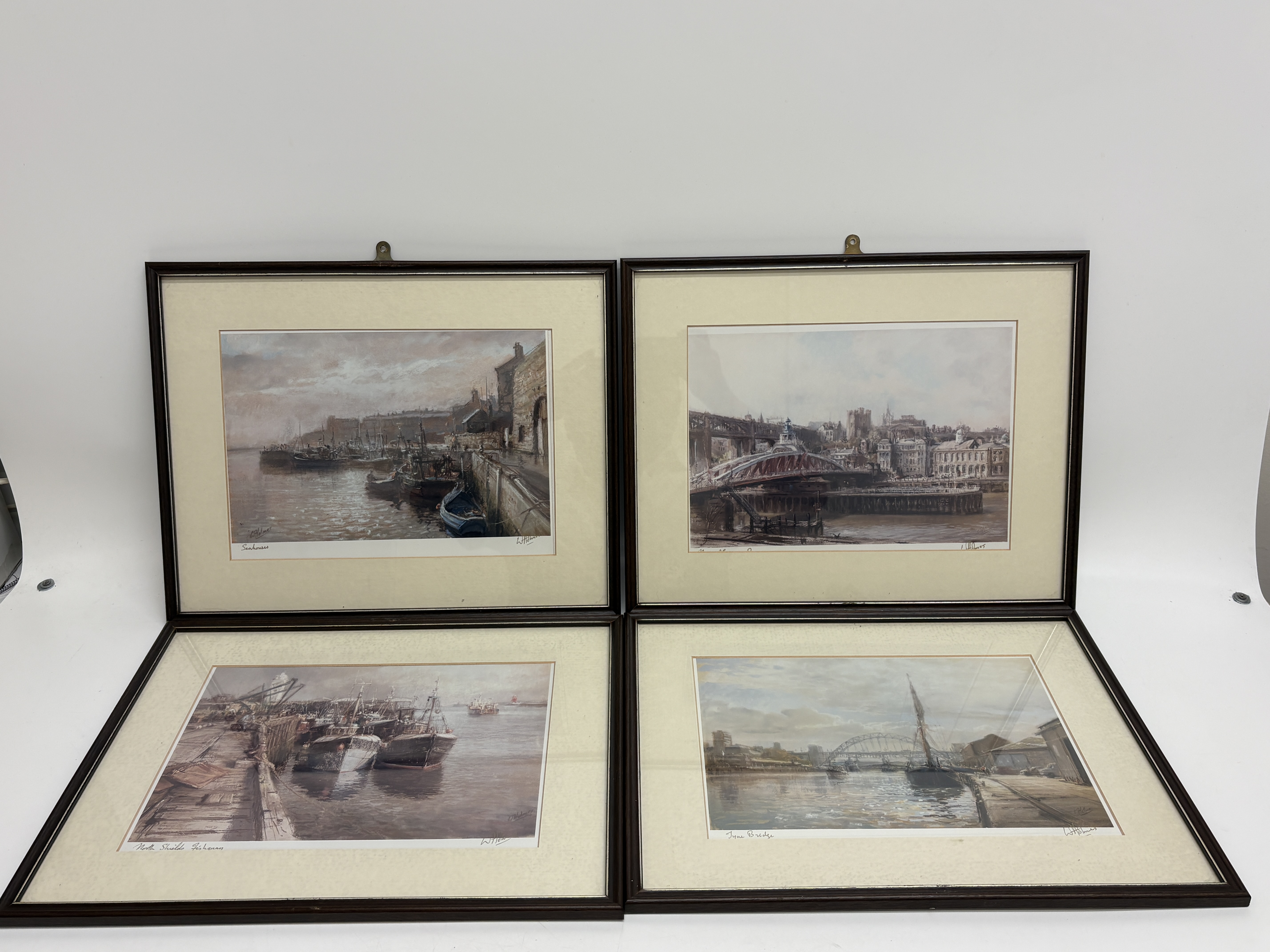 A Set of Four Walter Holmes Signed Prints of North East England Maritime Scenes