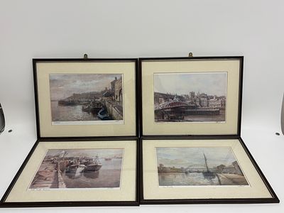 A Set of Four Victor Holmes Signed Prints of North East England Maritime Scenes. A collection of 