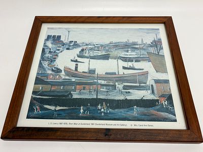 L. S. Lowry (1887-1976), River Wear at Sunderland, 1961, Framed Reproduction Print. A framed 