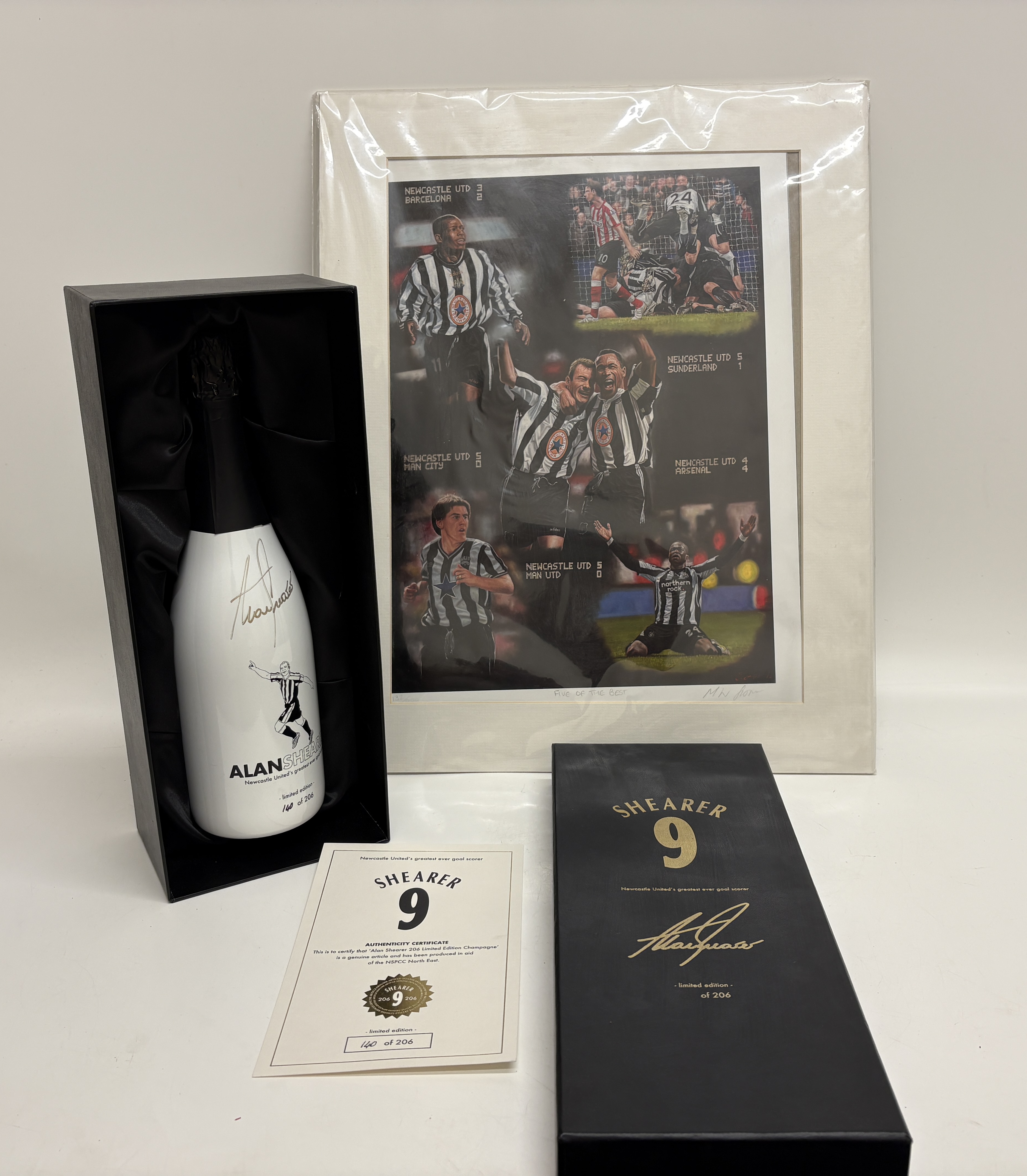 Two Alan Shearer Signed Limited Edition Newcastle United Commemorative Items
