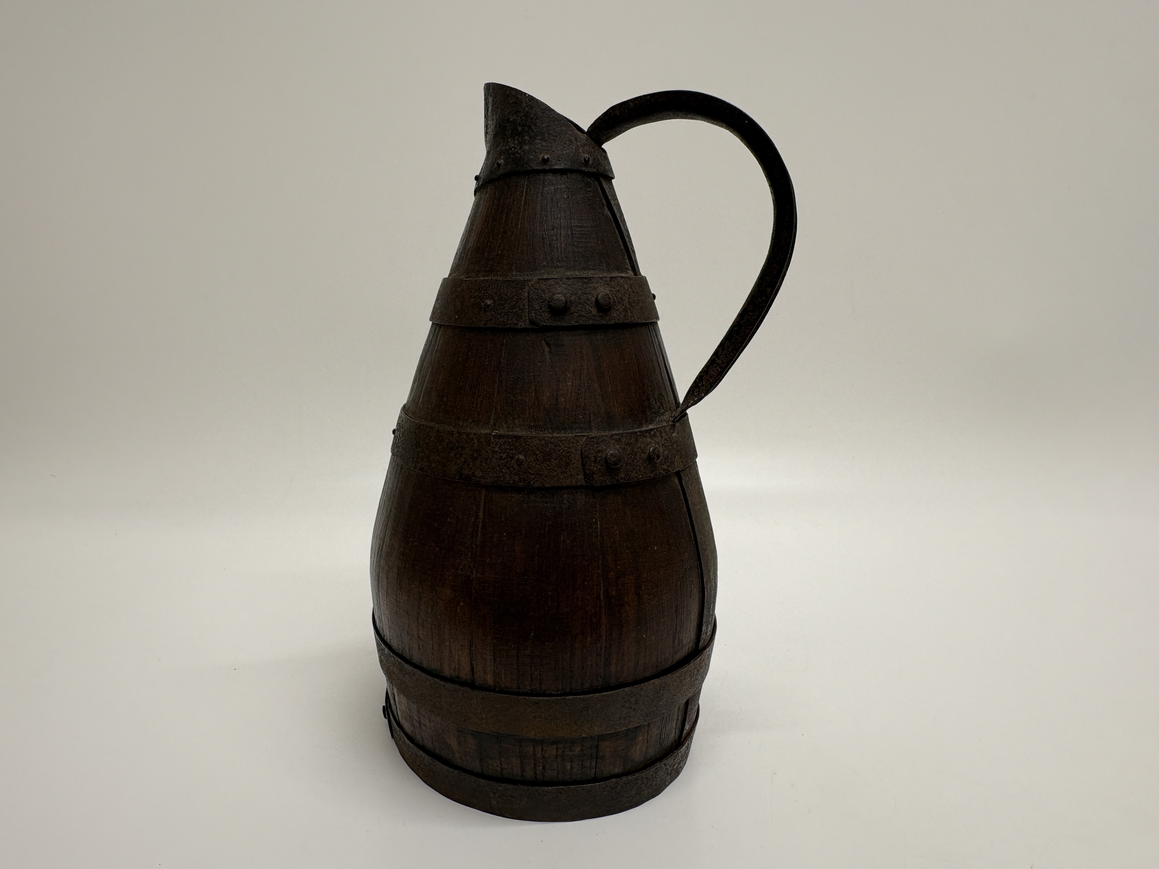 19th Century Thistlethwaite Coopered Ale Pitcher 27cm high