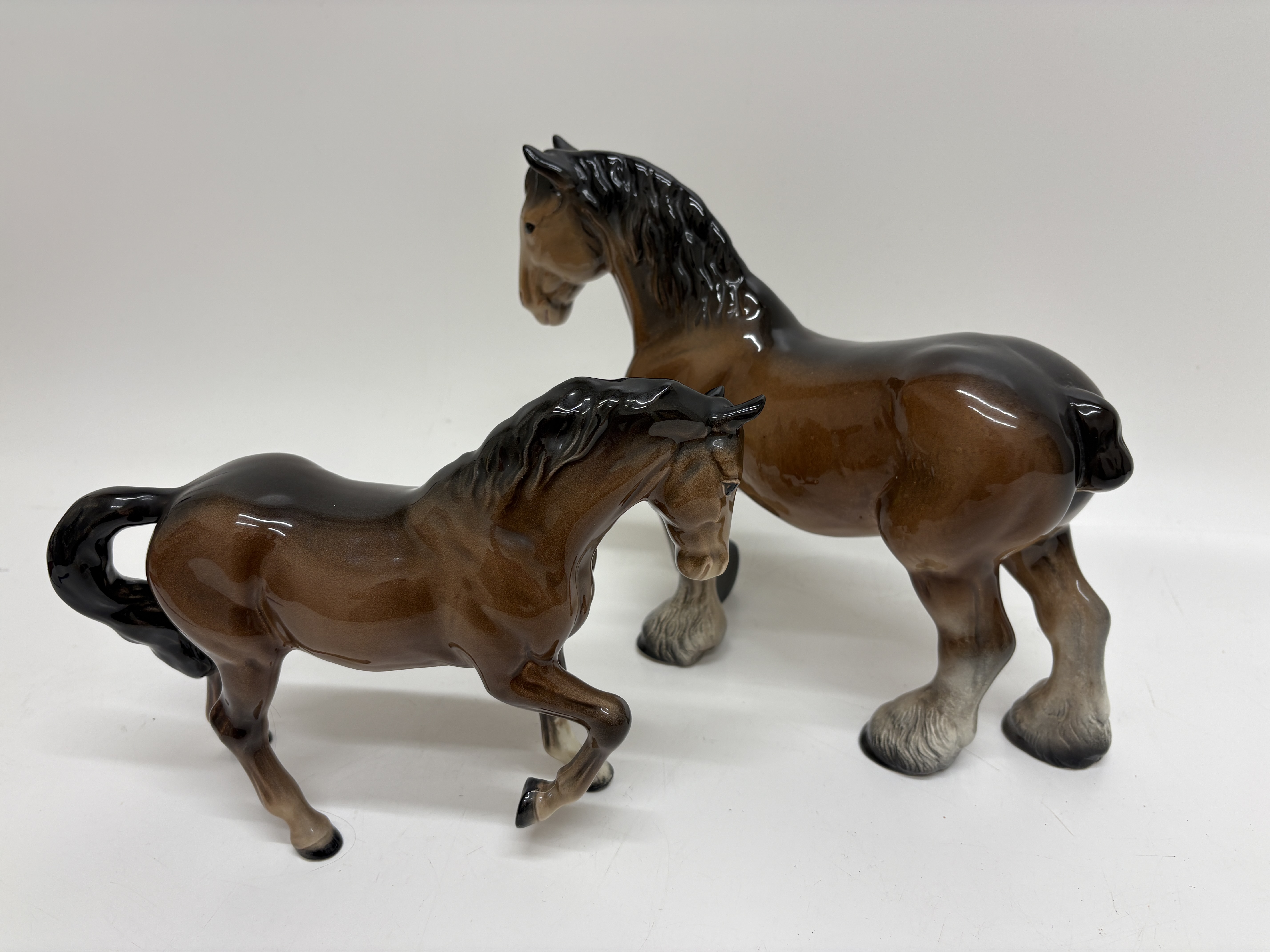 A Pair of Kelsboro Ware Glazed Ceramic Horse Figurines