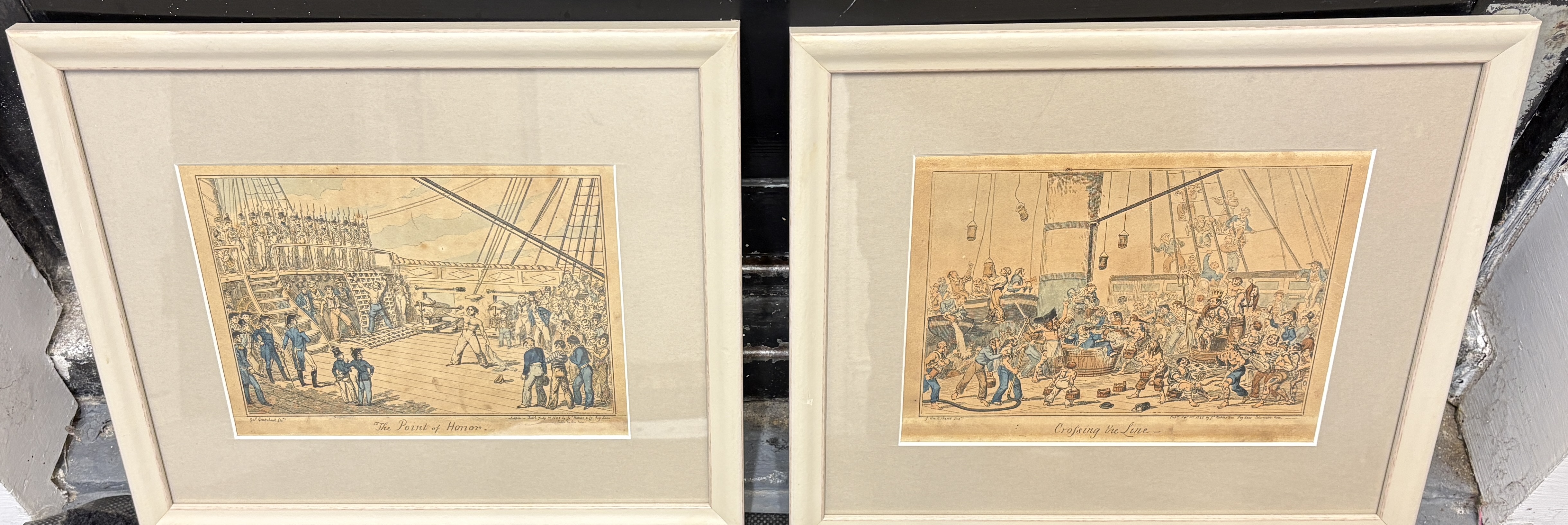 A Pair of Hand-Coloured George Cruikshank Etchings, 1825
