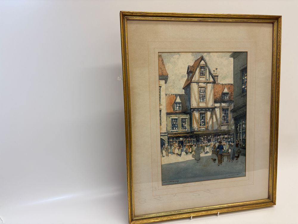 Lot 119: Victor Noble Rainbird, Abbeville Street Market, Watercolour